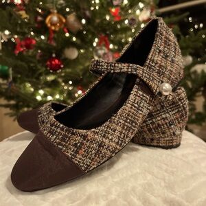 C. Paravano Tweed Mary Jane Size 38 (US 7.5)
